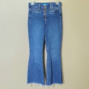 M.I.H Womens Marrakesh Crop Flare Denim Jeans Western Rodeo Boho - Size 24